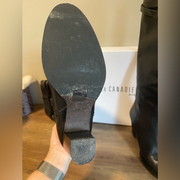 La Canadienne designer black leather knee high boots - Picture 11 of 11